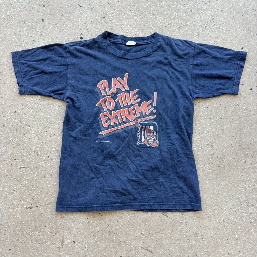 Vintage 90s Detroit Tigers Blue MLB Baby Tee